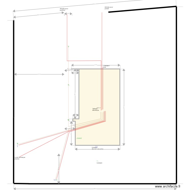 Jardin Piscine 202112 plan elec. Plan de 1 pièce et 80 m2