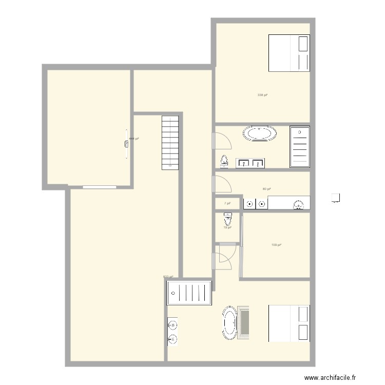 2e etage 47 pied 5. Plan de 0 pièce et 0 m2