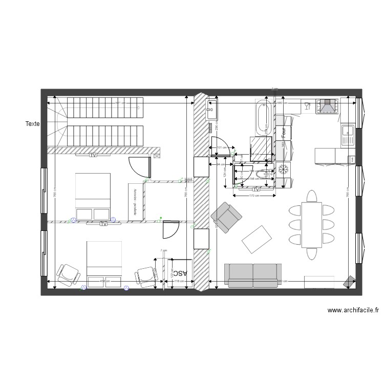 appart 2eme etage 16 porte ch modif 3. Plan de 0 pièce et 0 m2