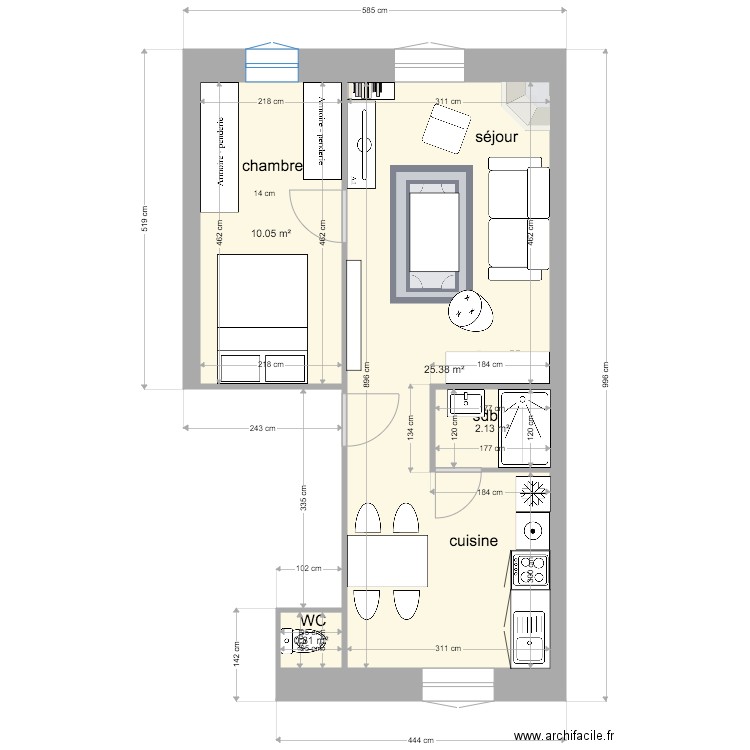 PLAN projet V1 COTE MEUBLE LIB 2. Plan de 0 pièce et 0 m2