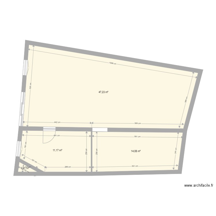 seb app1 nue. Plan de 4 pièces et 73 m2