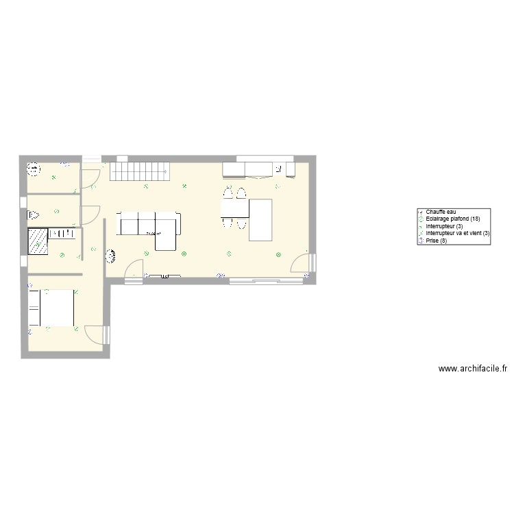 Plan maison elec. Plan de 1 pièce et 71 m2