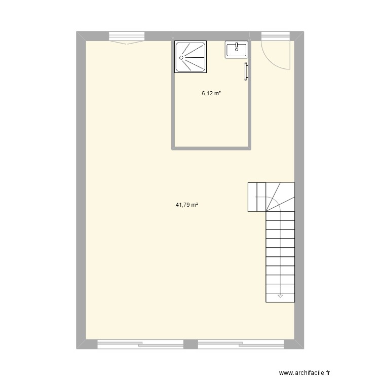 maison . Plan de 2 pièces et 48 m2