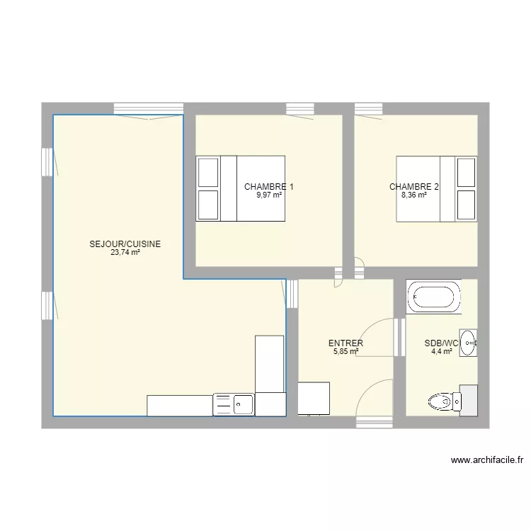 PLAN APPARTEMENT TN TRAVAIL REALISE PAR VOYEMANT CHARLOTTE . Plan de PLAN APPARTEMENT TN TRAVAIL REALISE PAR VOYEMANT CHARLOTTE . Plan de