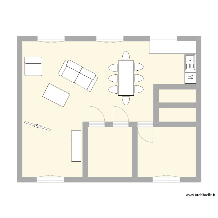 dadadad. Plan de 5 pièces et 58 m2