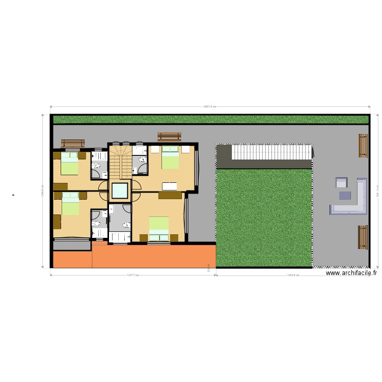 CASA LAPIN ETAGE. Plan de 16 pièces et 297 m2