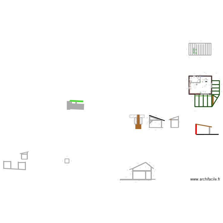 cabane 1. Plan de 12 pièces et 43 m2