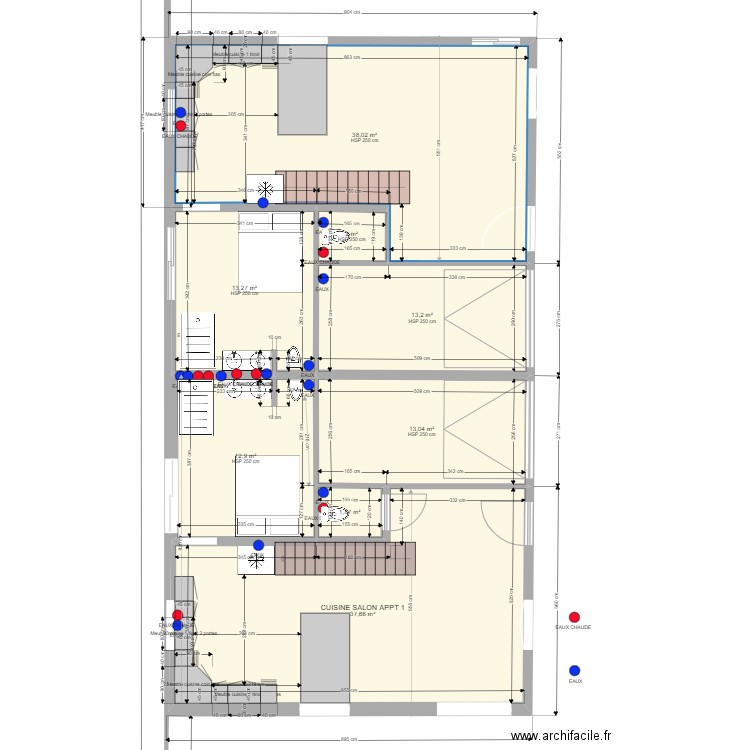 PLAN RDC SAL DE BAINS + ARRIVER D EAUX. Plan de 0 pièce et 0 m2