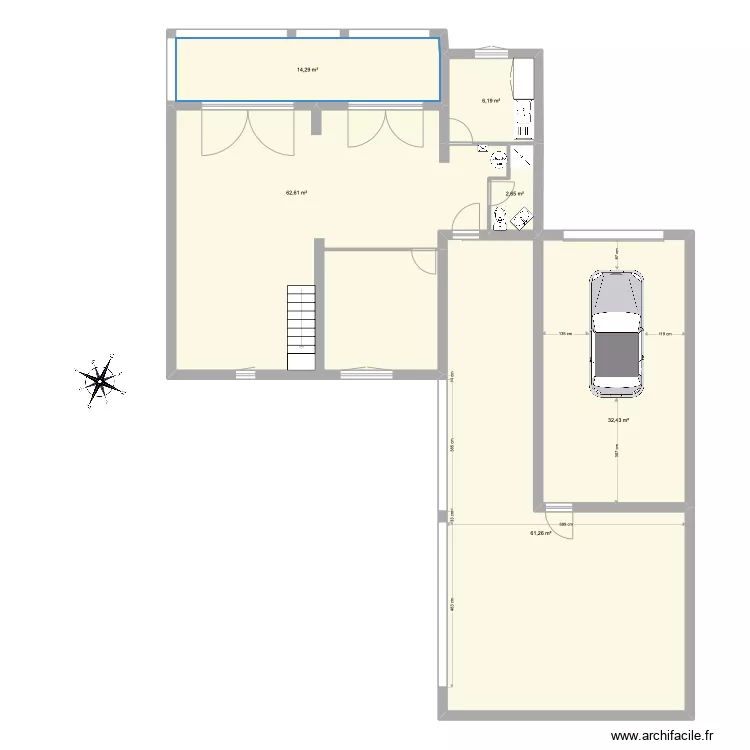 Maison JACKY &eacute;xistant. Plan de 