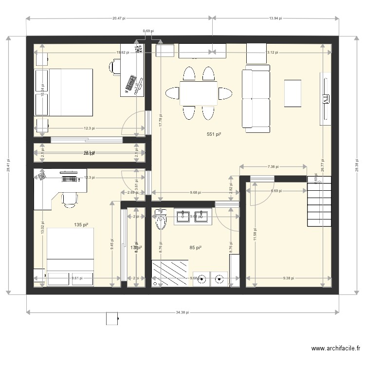 Phany sous sol. Plan de 0 pièce et 0 m2