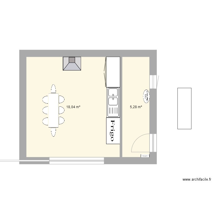 garage. Plan de 2 pièces et 23 m2