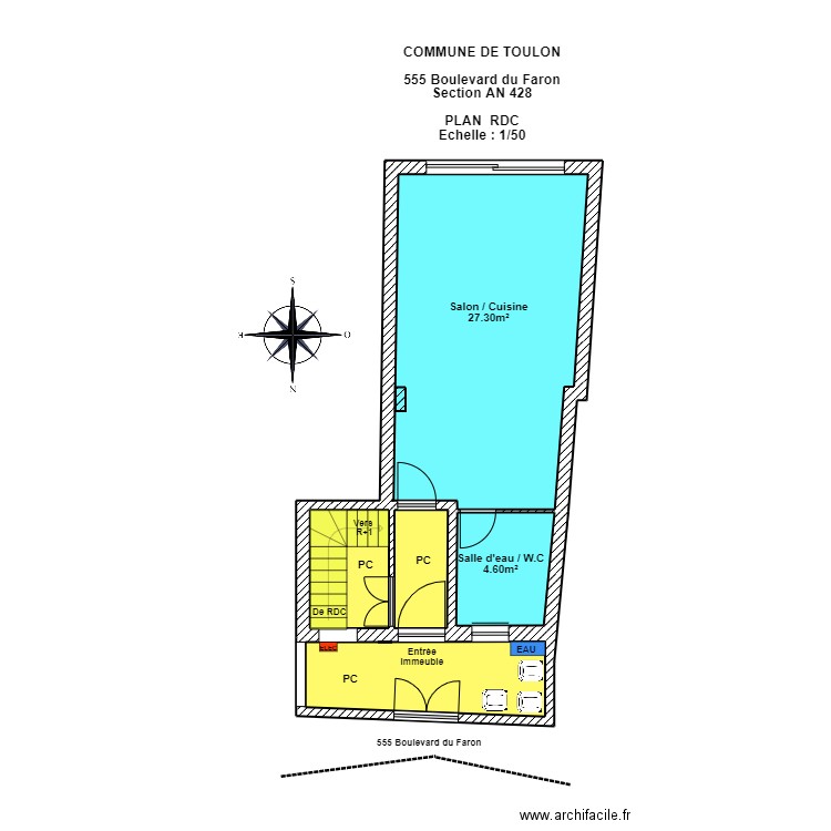 SCI FLAMOSK R+2. Plan de 5 pièces et 48 m2