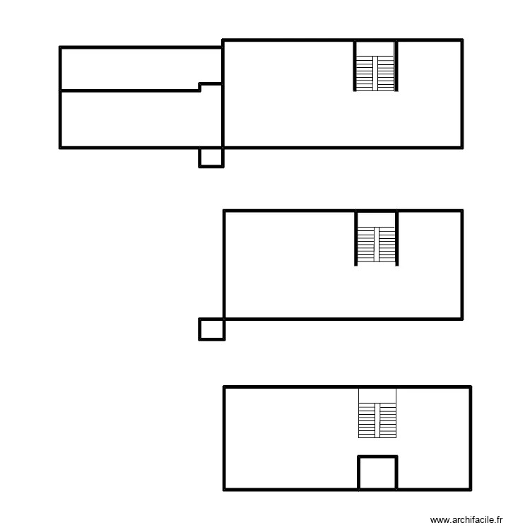 46335 - croquis RDC 1er &eacute;tage Combles. Plan de 