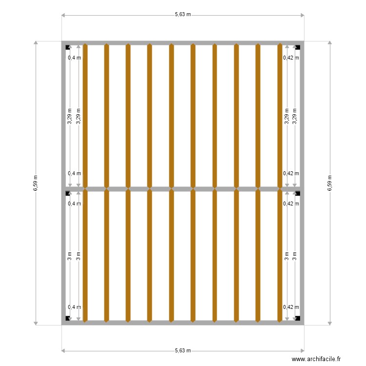 charpente 1er etage bati II. Plan de 0 pièce et 0 m2