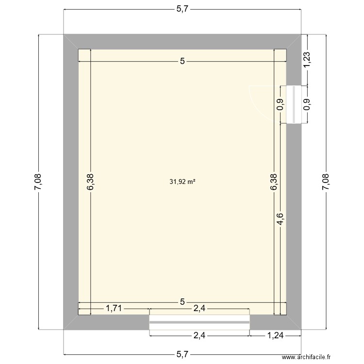 Garage1. Plan de 1 pièce et 29 m2