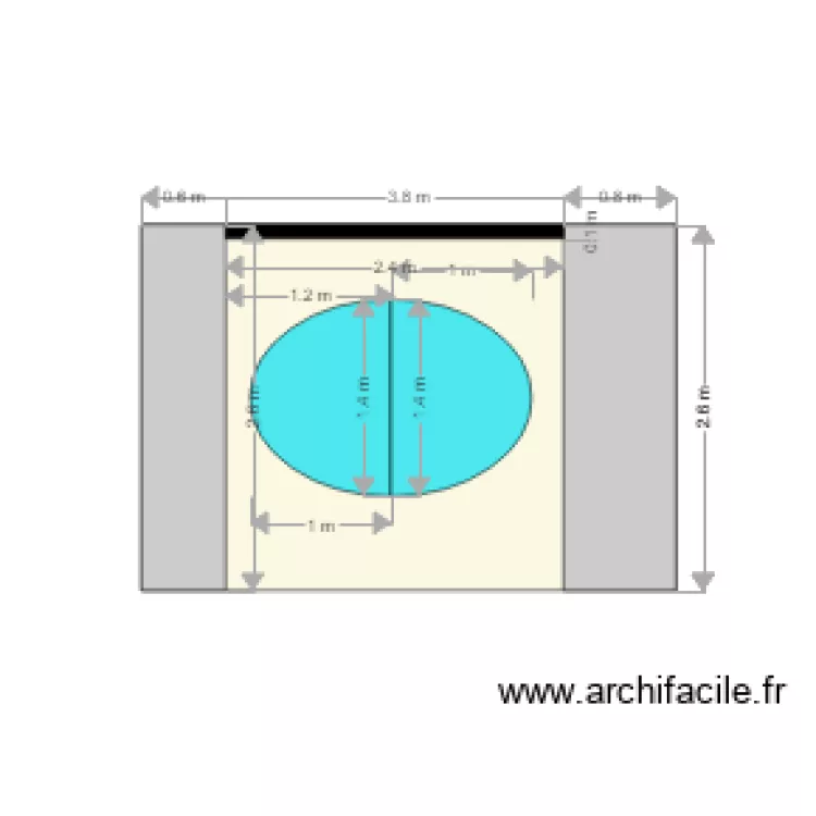 porte separation salon v7 petit ovale. Plan de 