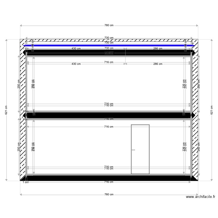 Coupe de construction Clara. Plan de 0 pièce et 0 m2