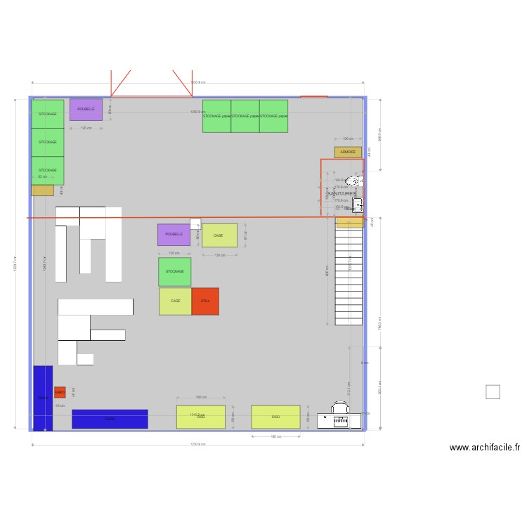 NX LOCAL XTOPHE V4. Plan de 1 pièce et 3 m2