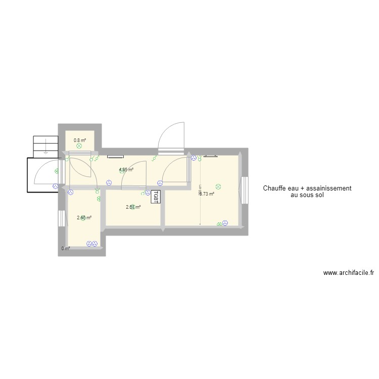 Petite pièce électrique V1. Plan de 0 pièce et 0 m2