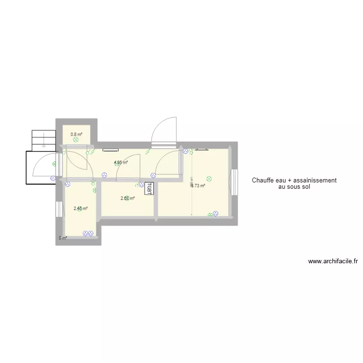 Petite pi&egrave;ce &eacute;lectrique V1. Plan de 