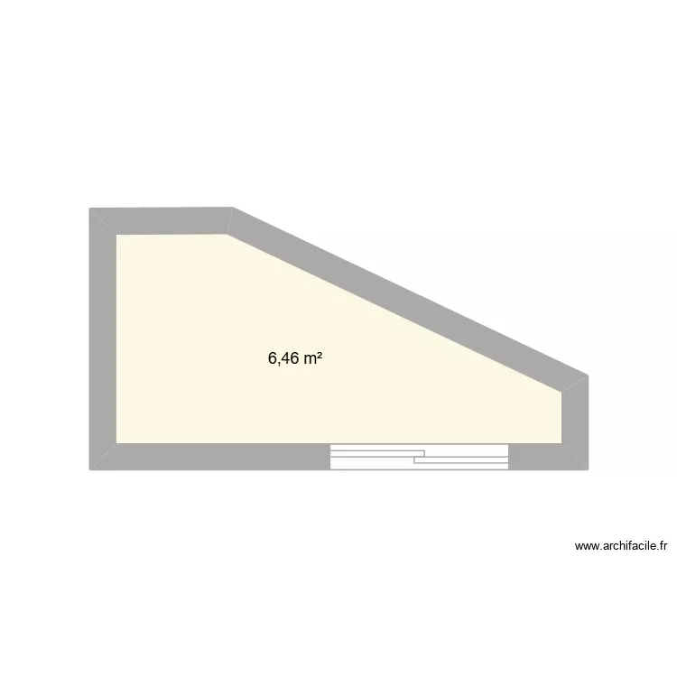 Terrasse (petite). Plan de 1  et 6 m²