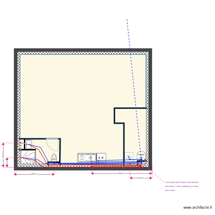 Maison rdc plomberie. Plan de 0 pièce et 0 m2