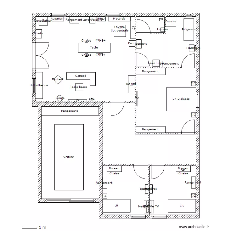 Plan villa 2D. Plan de 