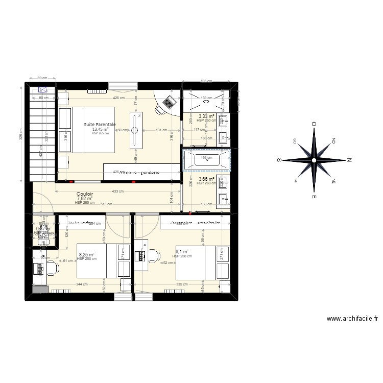 PLAN ORIGINAL 1ER. Plan de 7 pièces et 47 m2