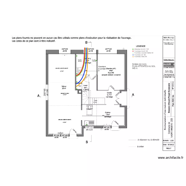 LECHENNE. Plan de 
