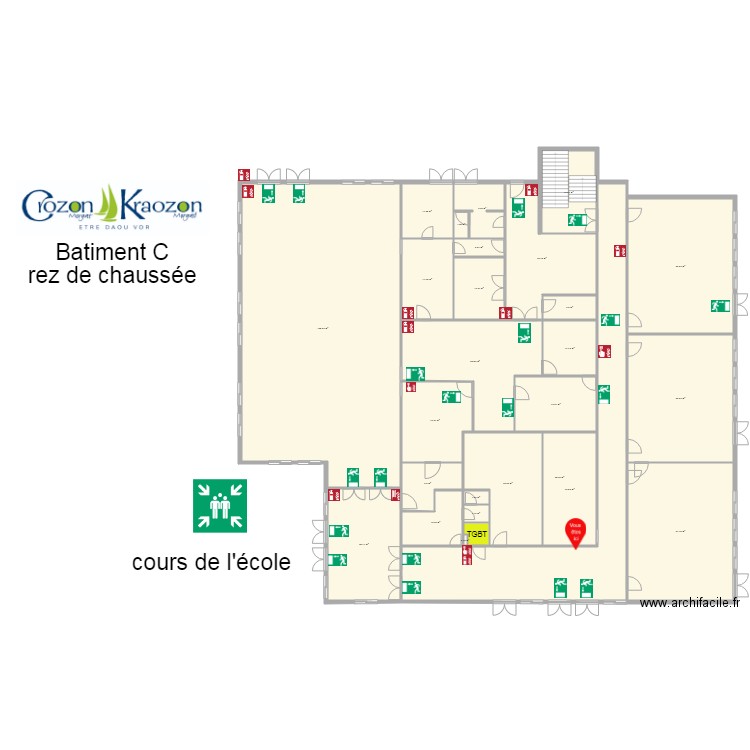 école jean jaures BAT C rez de chaussée . Plan de 0 pièce et 0 m2