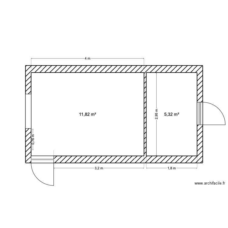 Cuisine brut. Plan de 0 pièce et 0 m2