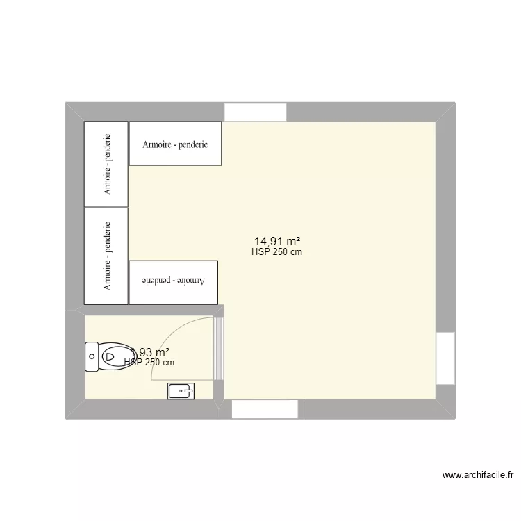 dressingchambre. Plan de 