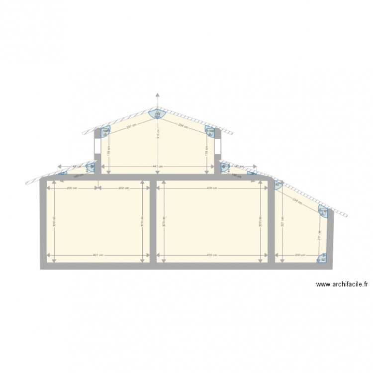 plan de coupe sur élévation. Plan de 0 pièce et 0 m2