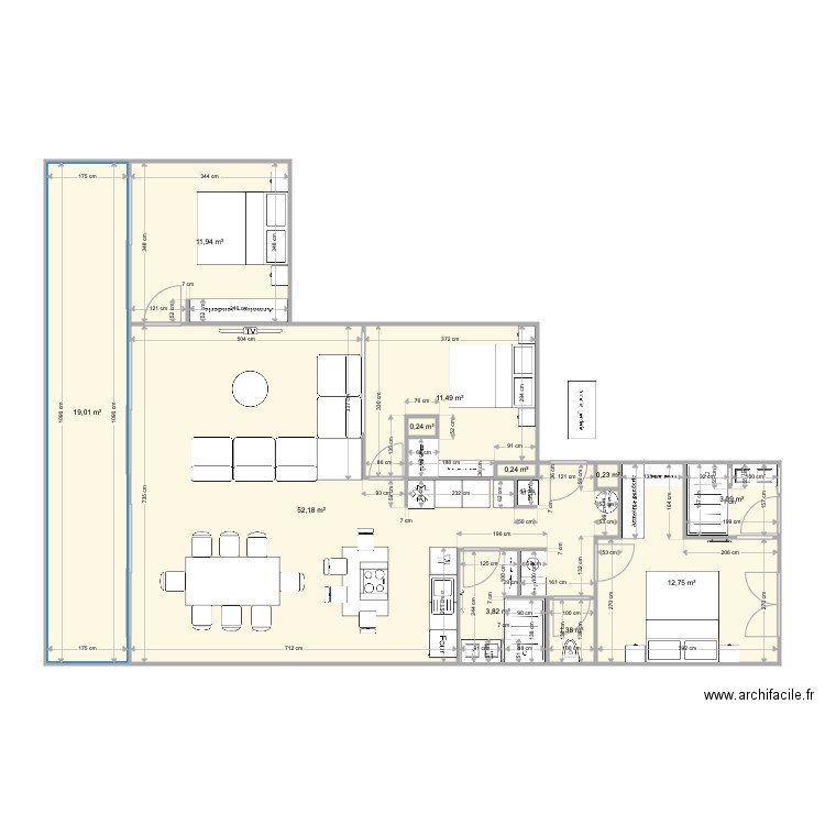 Pornichet dernier 2. Plan de 11 pièces et 116 m2