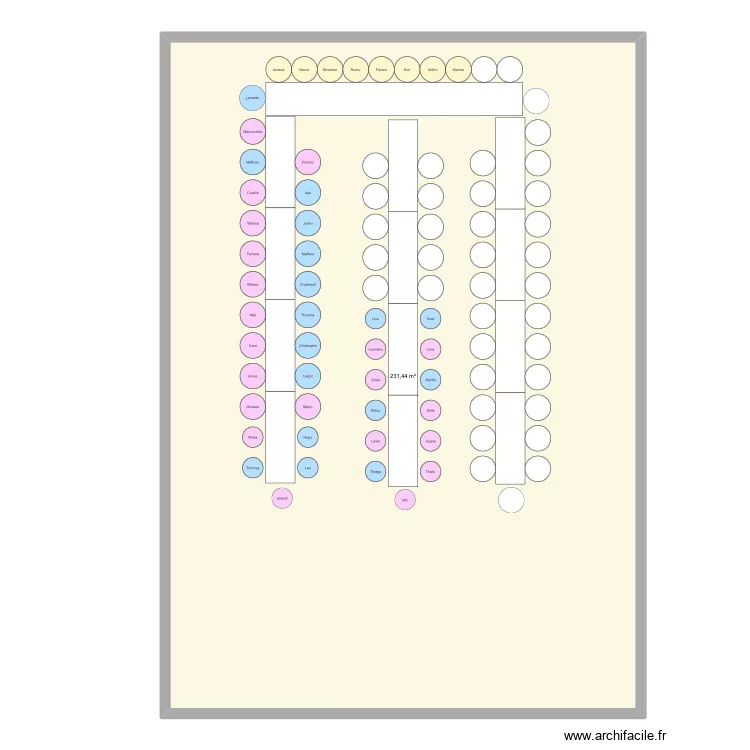 Bapt&ecirc;me K&euml;yla. Plan de 1  et 231 m²