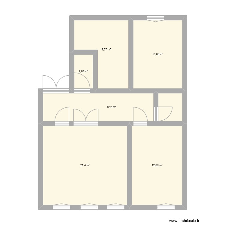 Chaussée de l\'etang. Plan de 6 pièces et 68 m2