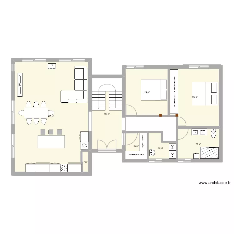 Chalet. Plan de 8  et 100 m²