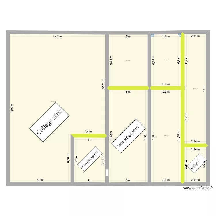 MRO V2. Plan de 8  et 441 m²