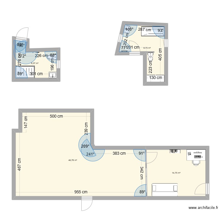 CHEMIN DU CANAL. Plan de 4 pièces et 77 m2