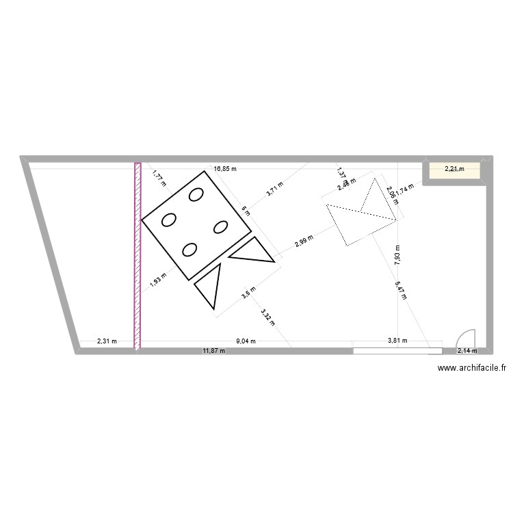 Hangar Saint Paul. Plan de 1 pièce et 2 m2