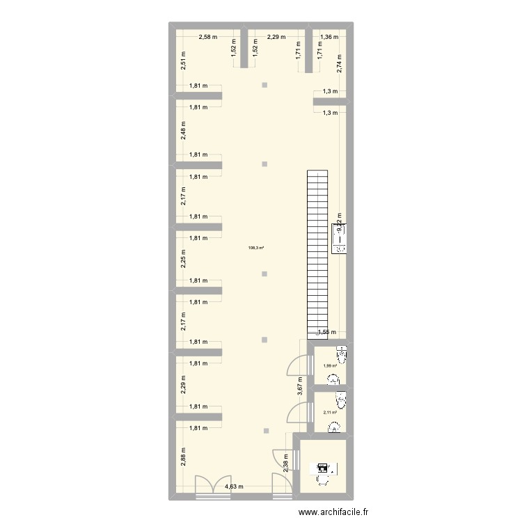 Renoi compétence Plan RDC. Plan de 4 pièces et 116 m2
