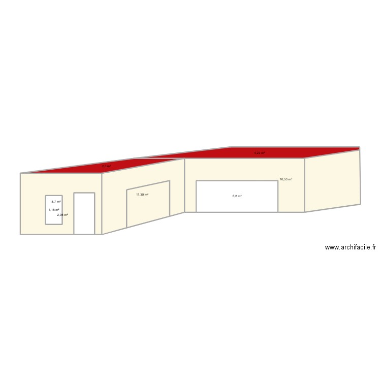 FACADE. Plan de 8 pièces et 54 m2