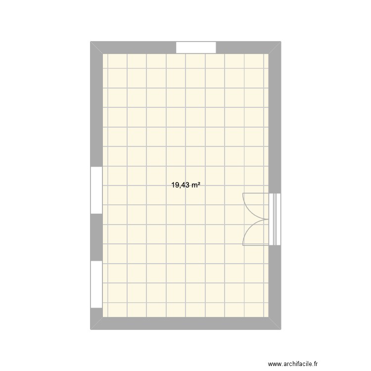 Cuisine. Plan de 1 pièce et 19 m2