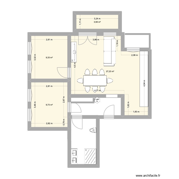 appart. Plan de 0 pièce et 0 m2