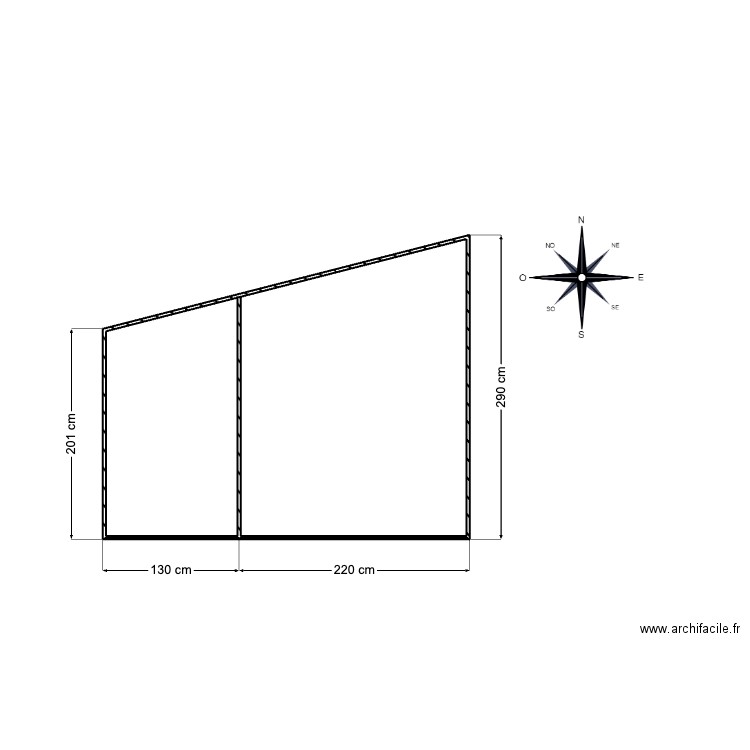  DP4 garage vue coté face sud apres projet. Plan de 1 pièce et 8 m2