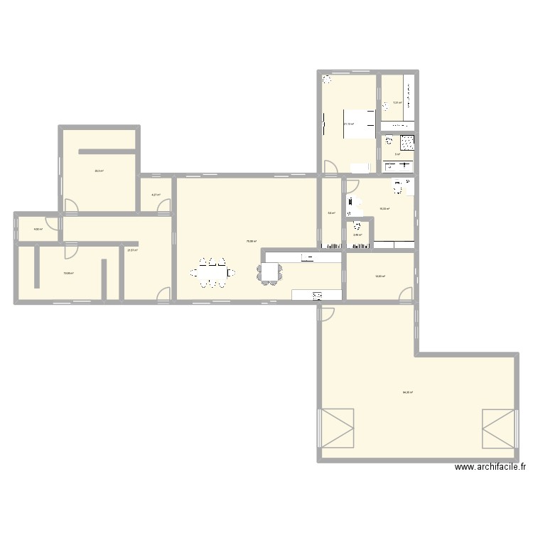 ma maison. Plan de 14 pièces et 307 m2