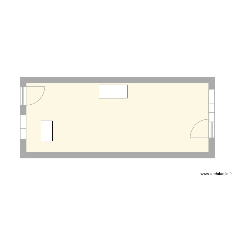 magasin. Plan de 1 pièce et 23 m2