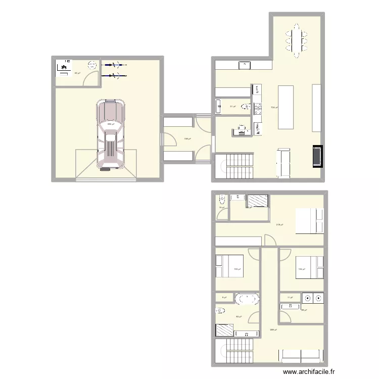 robertv2. Plan de 14  et 221 m²