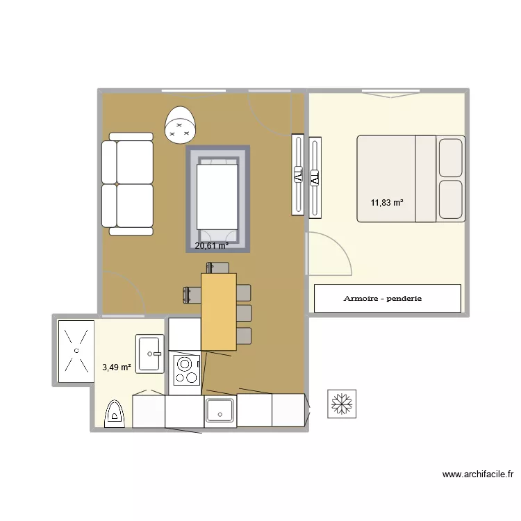 EMMA VERSION 1. Plan de 3  et 36 m²