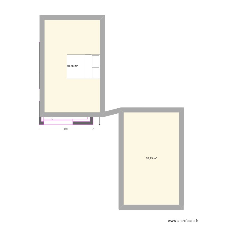 PLAN OK. Plan de 8 pièces et 66 m2